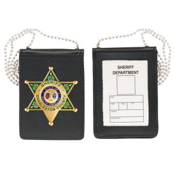 Strong Recessed Magnetic Badge and ID Neck Holder w/ Chain 