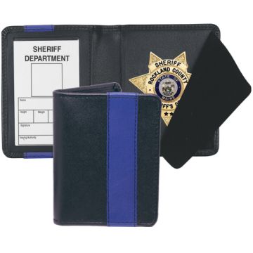 Strong Blue Line Side Opening Badge Case - Dress Leather (#7750BL)