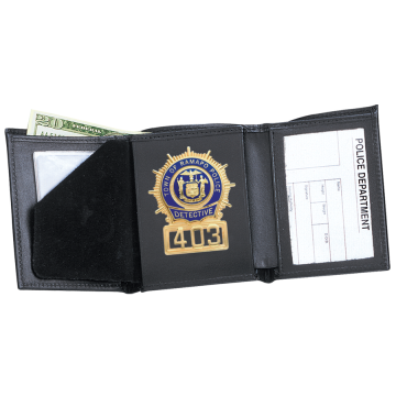 Strong Tri-fold Badge Wallet - Dress Leather 