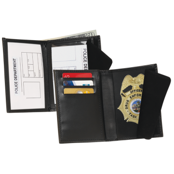 Strong Double ID Badge Wallet - Dress Leather w/ Embossing