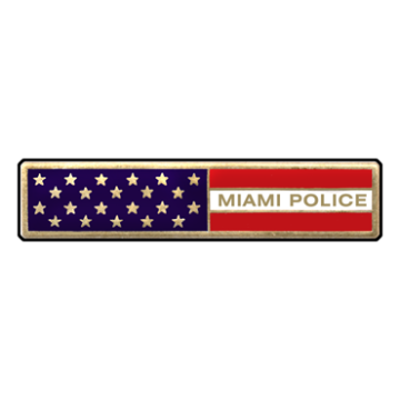 Blackinton A10492 Miami Police American Flag Bar (1-3/4" x 3/8")