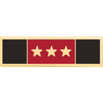 Blackinton A10802-D Three Section Service Bar with Three Stars (1-3/8" x 3/8")