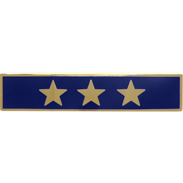 Blackinton A12294 One Section Recognition Bar with 3 Stars (1-3/4" x 3/8")