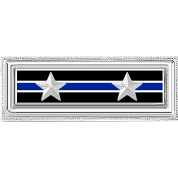 Blackinton A13154-B Three Horizontal Section Commendation Bar w/ Two Applied Stars (1-9/16" x 9/16")