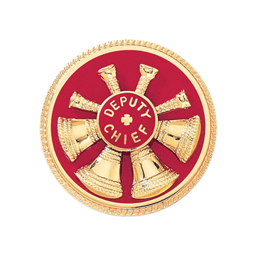 Blackinton A1962-DE Four Crossed Horns with Deluxe Enamel Background (1-9/16")