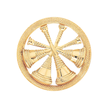 Blackinton A1962-RIN Deputy Chief Hat Badge with Four Crossed Horns Inside a Ring (1-1/2")