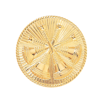 Blackinton A1962 Four Crossed Horns with Sunburst Background (1-9/16")