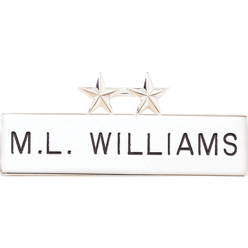 Blackinton A2450-S2 Name Bar with Two Stars (2-1/2" x 1/2")