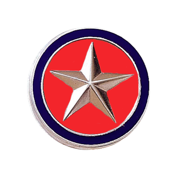 Blackinton A2434-A Raised Star with Colored Background (15/16") Min Order: 2