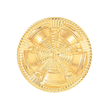 Blackinton A2811 Chief Cap Badge with Round Sunburst with Five Horns (1-9/16")