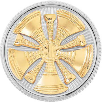 Blackinton A2815-TT Chief Two-Tone Cap Badge with Five Crossed Horns (1-5/8")