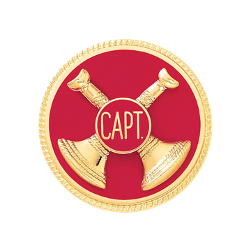 Blackinton A2816-DE Captain Hat Badge w/ Two Crossed Horns & Enamel Background (1-9/16")