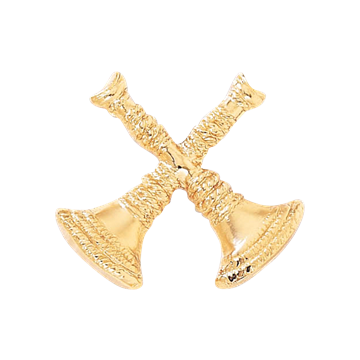 Blackinton A2816 Captain Cap Badge with Two Crossed Horns (1-1/8")