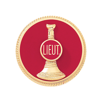 Blackinton A2817-DE Lieutenant Hat Badge w/ Single Vertical Horn & Deluxe Enamel (1-9/16")