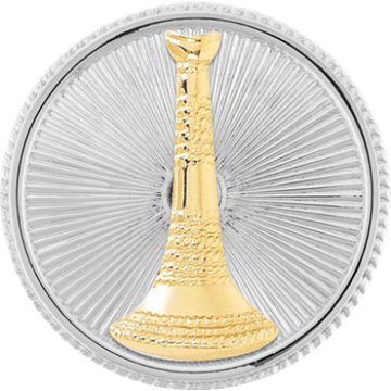 Blackinton A2817-TT Lieutenant Hat Badge with Single Horn applied (1-9/16")