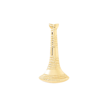 Blackinton A2817 Lieutenant Hat Badge Single Vertical Horn (1-1/4" x 5/8")