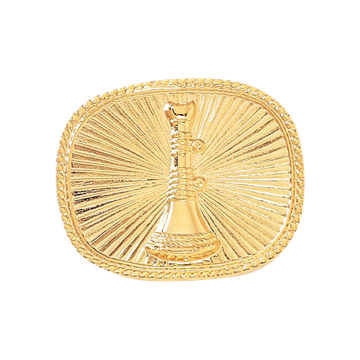 Blackinton A2819 Single Horn with Sunburst Background (1-1/4" x 1-1/2")