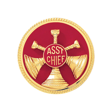 Blackinton A2853-DE Assistant Chief Three Crossed Horns w/ Enamel Background (1-9/16")