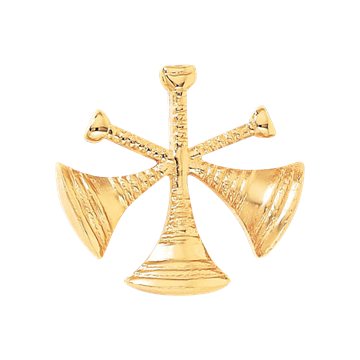 Blackinton A2853 Assistant Chief Three Crossed Horns Hat Badge (1-1/4")