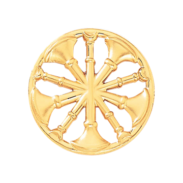 Blackinton A2868-CO Five Cut Out Crossed Horns With an Outer Ring (1-1/4")