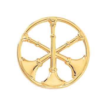 Blackinton A2869-CO Assistant Chief Hat Badge featuring Three Horns (1-5/16")