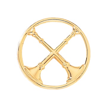 Blackinton A2870-CO Captain Hat Badge with Two Crossed Horns (1-3/8")