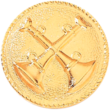 Blackinton A2874 Battalion Chief Insignia w/ Two Crossed Horns (15/16") Min Order: 2