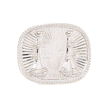 Blackinton A2880 Two Vertical Horns with Sunburst Background (1-1/4" x 1-1/2")