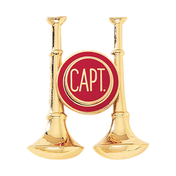 Blackinton A2882 Two Vertical Horns with Enameled Seal (1-9/16" x 1-3/8")