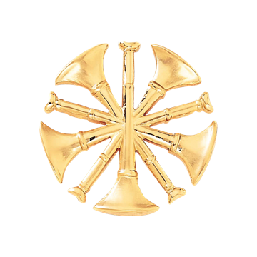 Blackinton A2901 Fire Chief Hat Badge With Five Crossed Horns Cut Out (1-1/2")