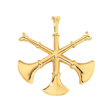 Blackinton A2902 Assistant Chief Hat Badge Featuring Three Crossed Horns (1-1/2")