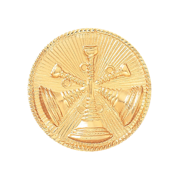 Blackinton A2910 Assistant Chief Hat Badge w/ Three Crossed Horns (1-9/16")