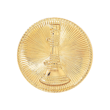 Blackinton A2912 Lieutenant Hat Badge Single Vertical Horn w/ Sunburst Background (1-9/16")