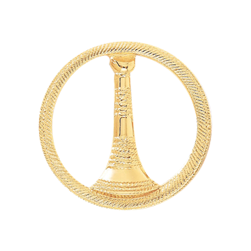 Blackinton A2942 Lieutenant Single Vertical Horn with Round Rim (1-1/2")