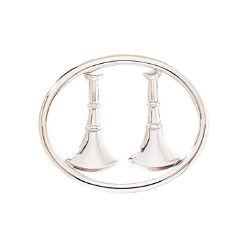 Blackinton A2953 Two Vertical Horns with Oval Rim (1-1/2" x 1-13/16")