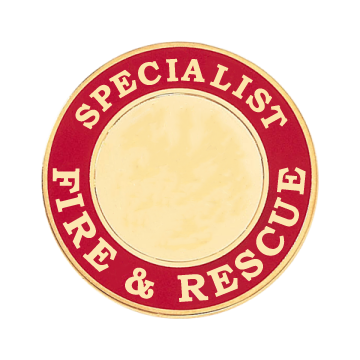 Blackinton A3317-D - Specialist Fire & Rescue Circle Hat Cap Badge (1-1/2")
