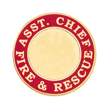 Blackinton A3317-F - Asst. Chief Fire & Rescue Circle Hat Cap Badge (1-1/2")