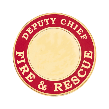 Blackinton A3317-G - Deputy Chief Fire & Rescue Circle Hat Cap Badge (1-1/2")