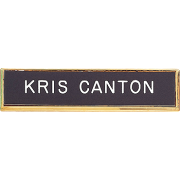 Blackinton A3325 Plastic Name Bar w/ Metal Rim (2-3/4" x 5/8")