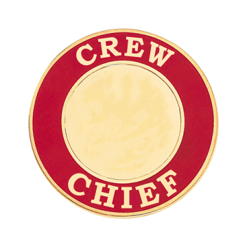 Blackinton A3377-B - Crew Chief Circular Hat Cap Badge (1-1/2")