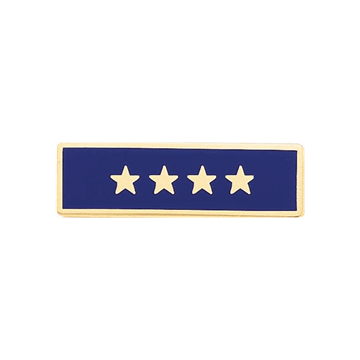 Blackinton A346-D Years of Service Recognition Bar with 4 Stars (1-7/16" x 7/16")