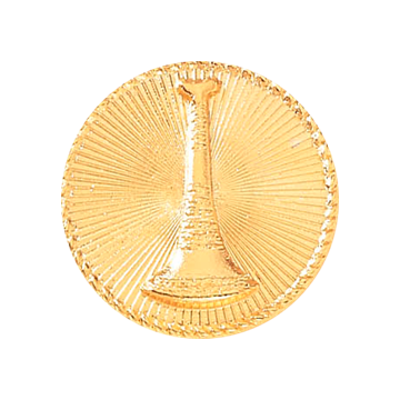 Blackinton A3613 Lieutenant Single Horn w/ Rays Plain Seal (15/16") Min Order: 2