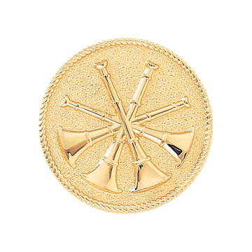 Blackinton A4279 Four Crossed Horns on Disc w/ Roped Edge (1-1/4")