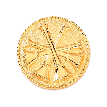 Blackinton A4280 Deputy Chief Four Crossed Bugle Seal w/ a Rope Edge (15/16") Min Order: 2