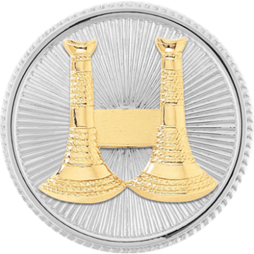 Blackinton A6197-TT Captain Hat Badge with Two Vertical Horns (1-9/16")