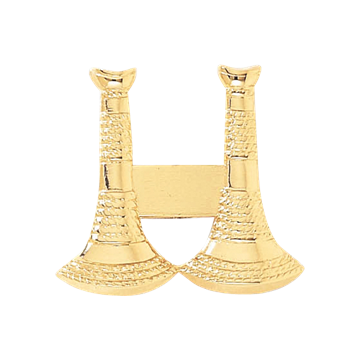 Blackinton A6197 Captain Hat Badge with Two Vertical Horns (1-1/8" x 1-3/16")