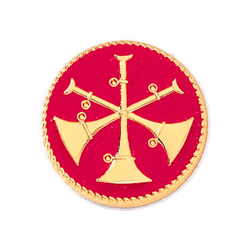 Blackinton A6973 Asst. Chief Three Raised Horns w/ Enamel (15/16") Min Order: 2