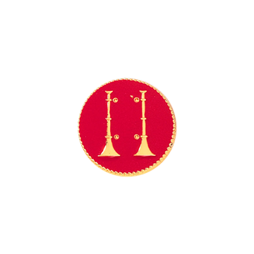 Blackinton A6983 Captain 2 Raised Vertical Horns w/ Enamel (1/2") Min Order: 2