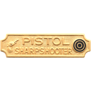 Blackinton A7025-A Pistol Sharpshooter Marksmanship Bar (7/16" x 1-3/4")