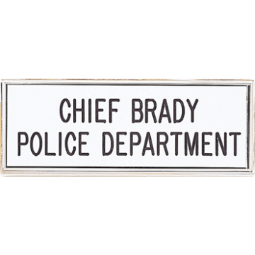 Blackinton A7138 Plastic Name Bar w/ Metal Rim (2-5/8" x 1")